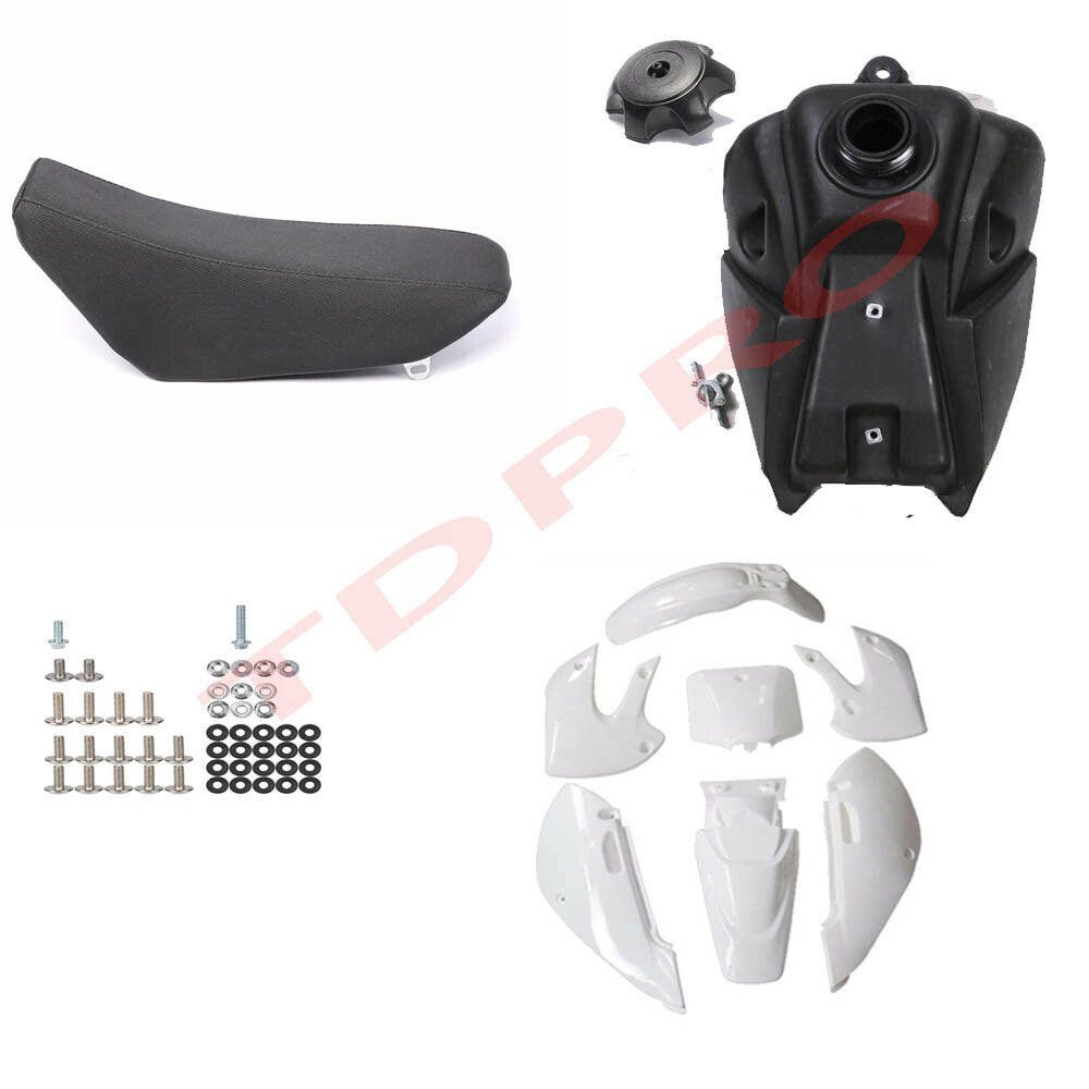 Full set of plastic fuel tank and for seat suitable for KLX110, KX65, DRZ110, RM65 Pit bicycles 125/140cc.