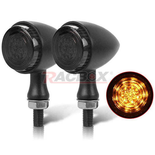 2x Bullet Motorcycle Black Amber LED Turn Signal Light Blinker for Honda for Yamaha