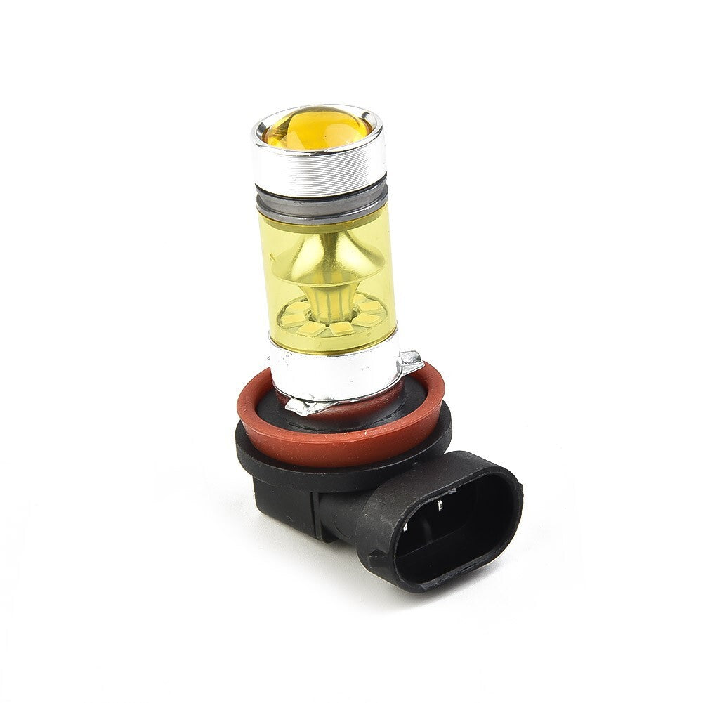A pair of LED H11/H8 4300K yellow 100W 1000LM car fog light bulbs