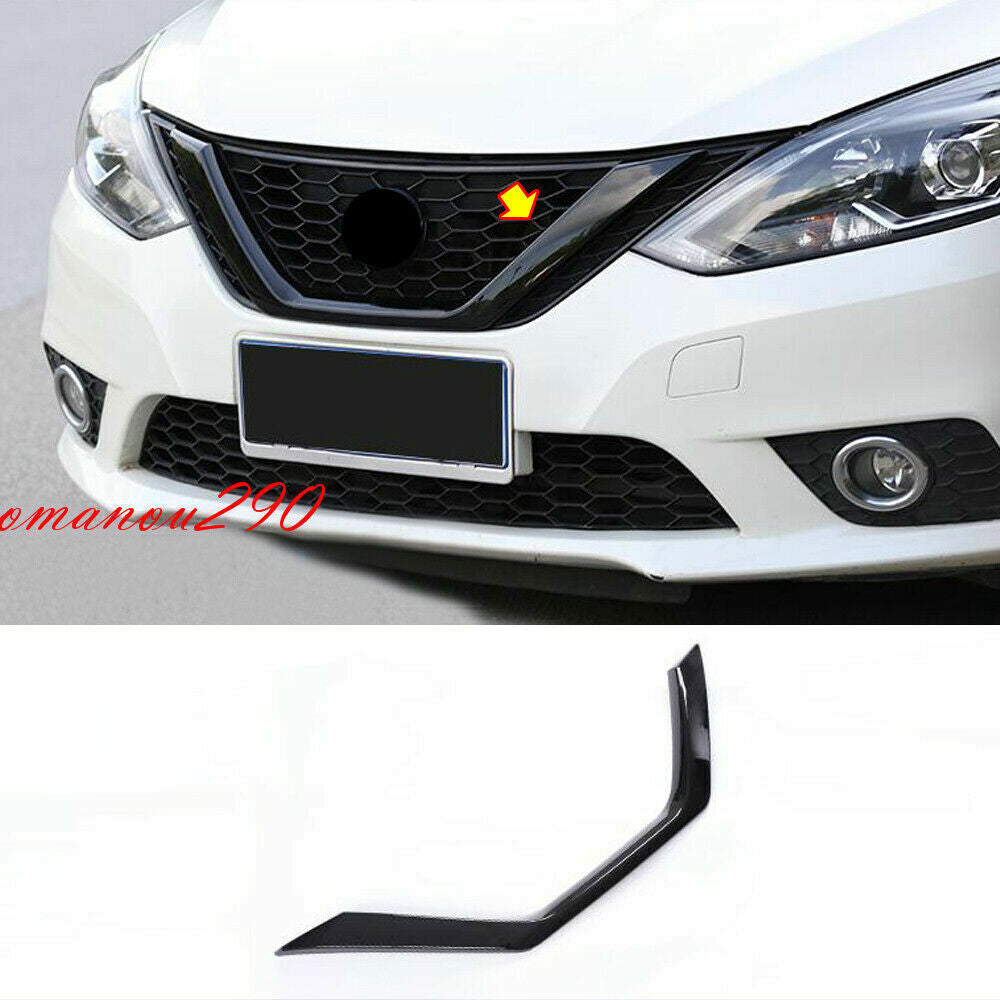 for Nissan Sentra 2016 2017 2018 2019 ABS Black Front grill Frame Cover Trim 1x