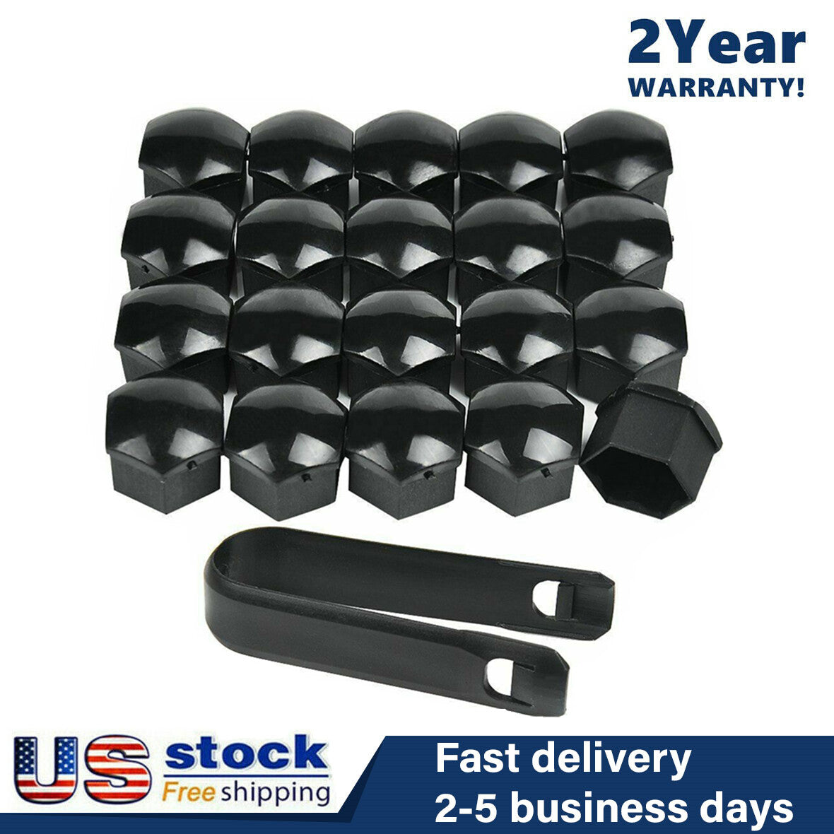 20x 22mm Black Car Wheel Nut Bolt Cover Cap for Land Rover for Range Rover for Vauxhall