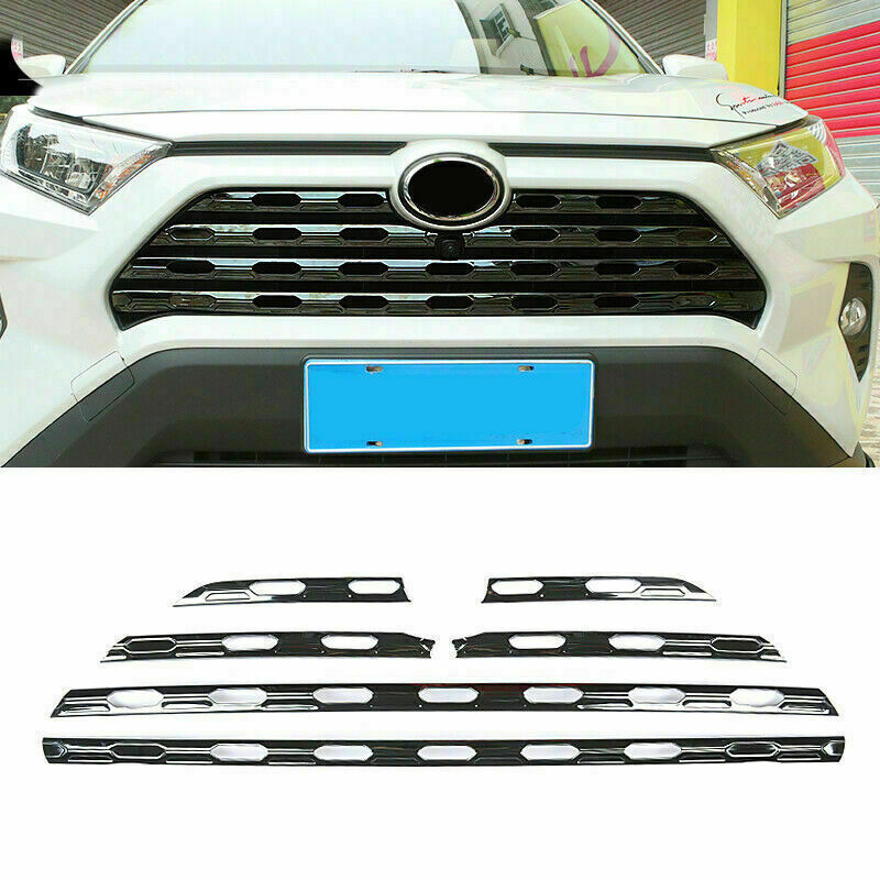 for Toyota RAV4 2019-2023 Black Front Bumper Upper Center Mesh Grille Grill Trim