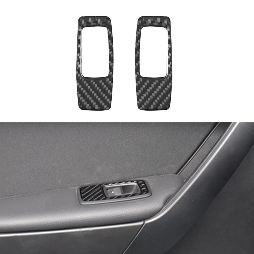 2X Carbon Fiber Door Switch Inner Frame Cover Trim for Ford Ranger 2019-2022