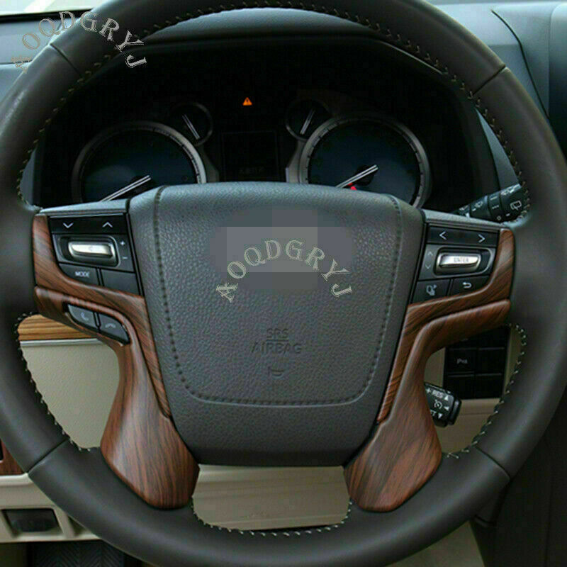 4p for Toyota Prado FJ150 2018-2021 Wood grain Steering wheel trim cover strip