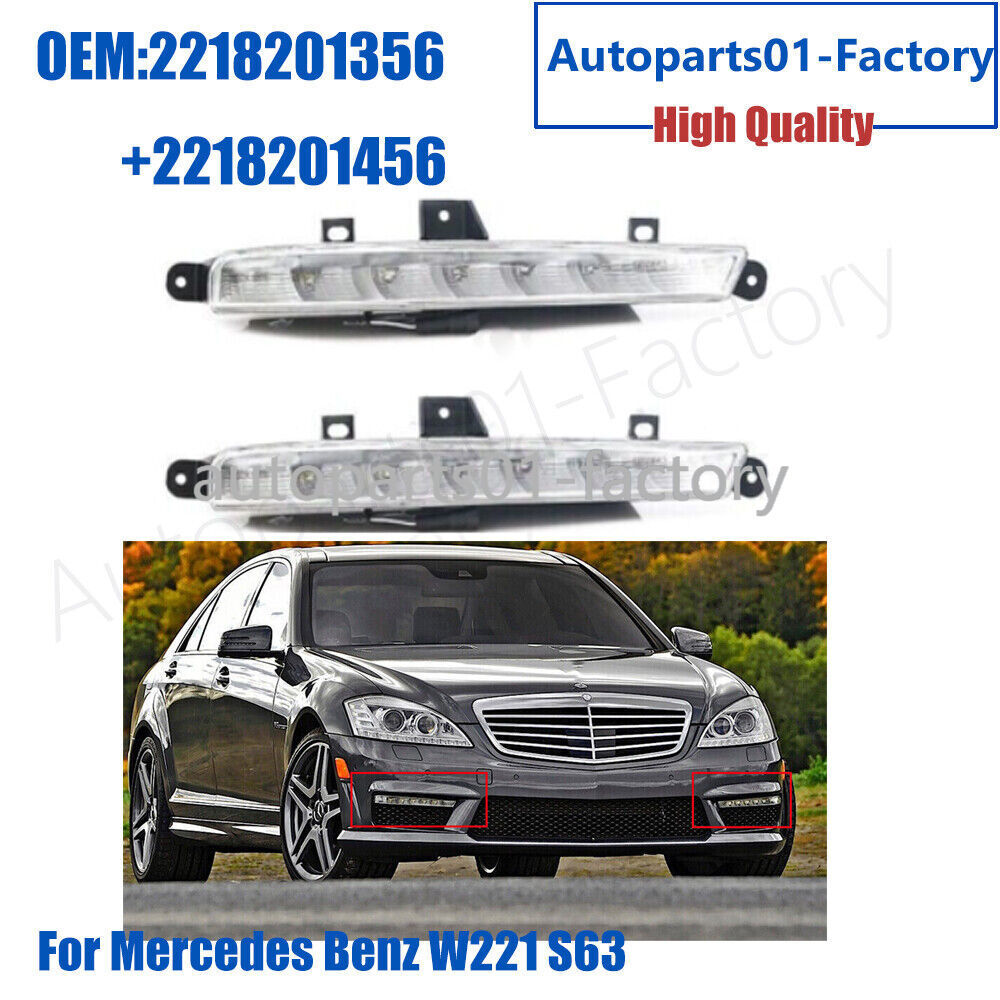 1Pair Front Fog Lamp Daytime Running Lights For 2011-2013 for Mercedes-Benz W221 S63