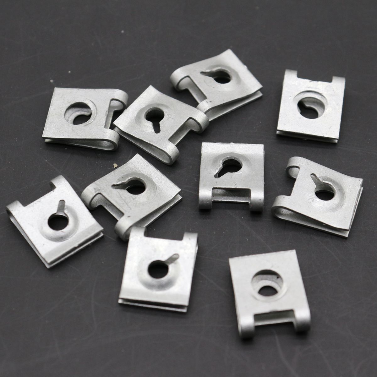 10Pcs Silver Metal U-Nut Retainer Clip 00143689740, 6102442AA for Fiat