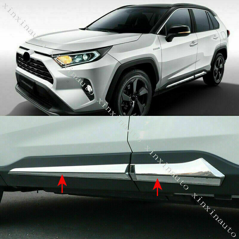 for Toyota RAV4 2019-2023 Chrome ABS Door Body Side Moulding Cover Panel Trim 4X