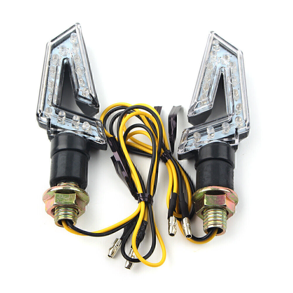 2x Universal Motorcycle LED Turn Signal Blinker Indicators Amber Lights 12V