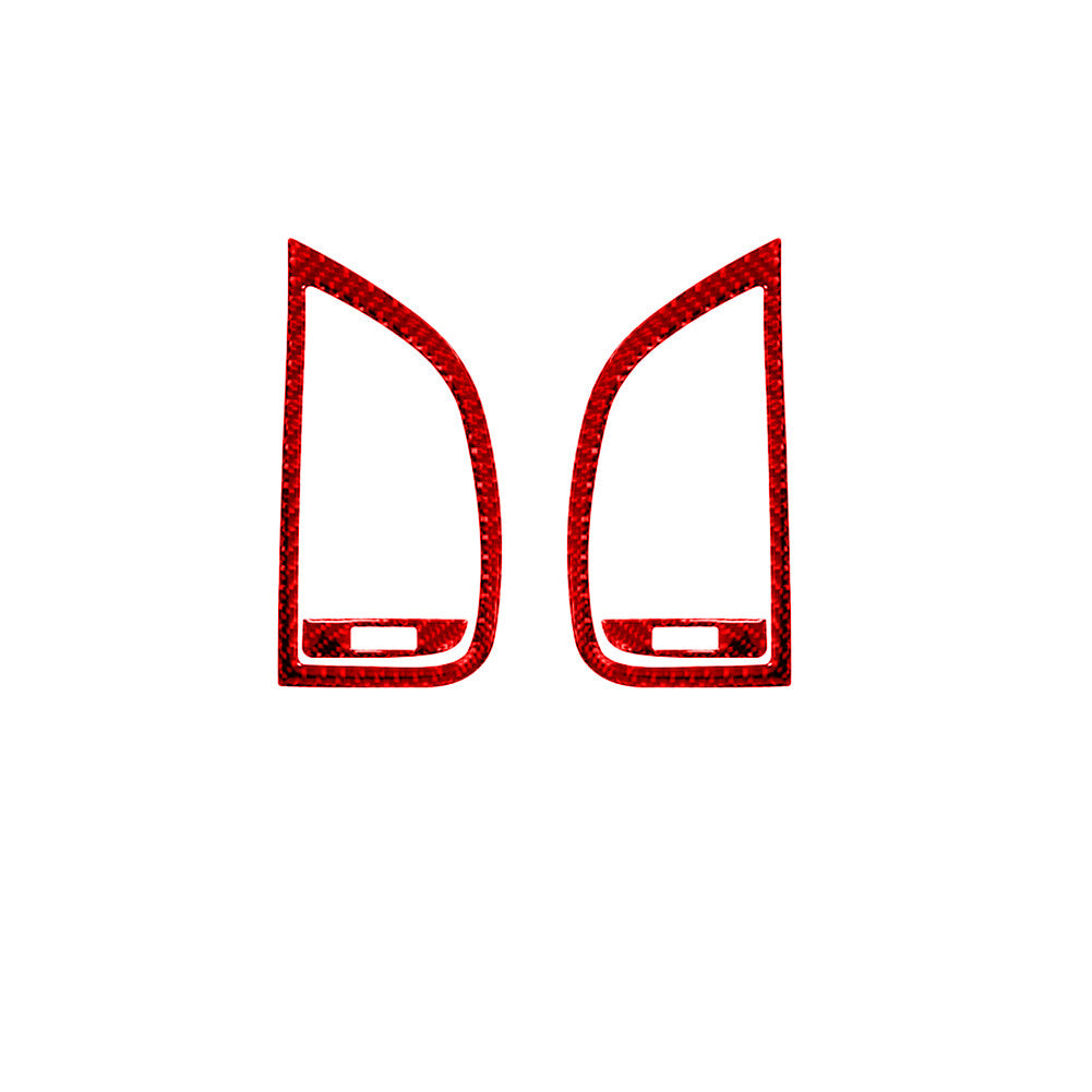 2X Red Carbon Fiber Air Conditioning Vent Outlet Trim for Audi Q7 07-15