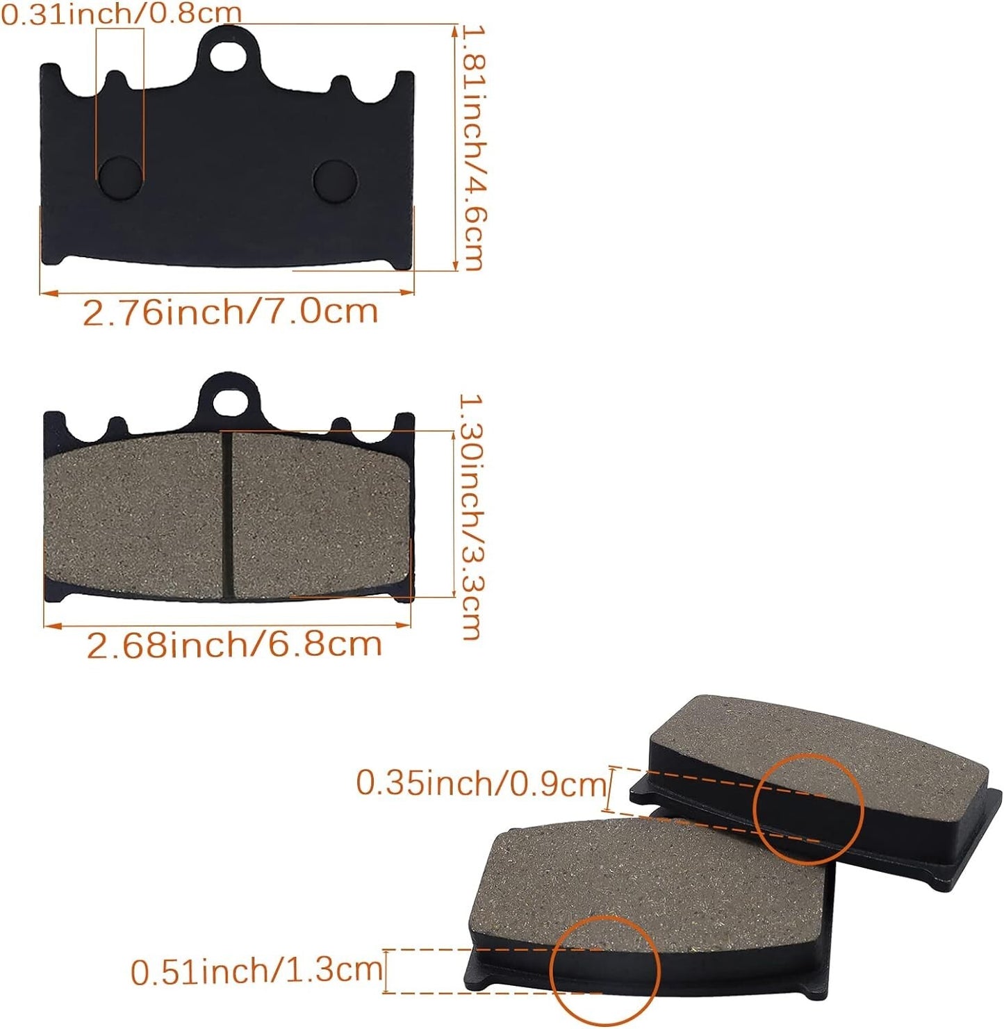 Brake Pads for SUZUKI GSXR400 600 750 K1 K2 K3 / TL1000 S/ RGV 250 1988-2003
