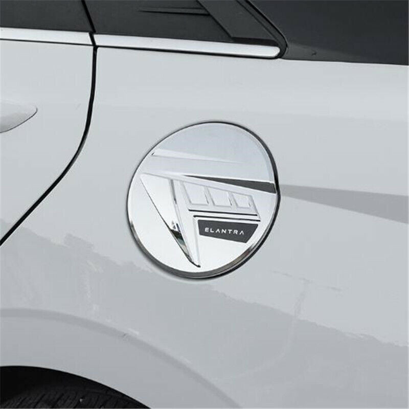 for Hyundai for Elantra 2021-2023 Chrome Fuel Filler Gas Tank Cap Cover Trim