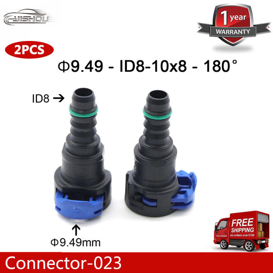 new fuel line hose quick-release female connector 2pcs 9.49 mm ID8 10x8 180¡ã