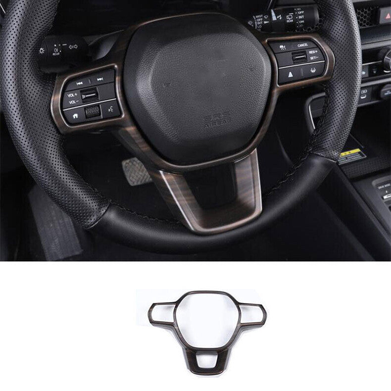for Honda CR-V 2023-2024 Wood Grain Car Steering Wheel Frame Trim Decor Cover