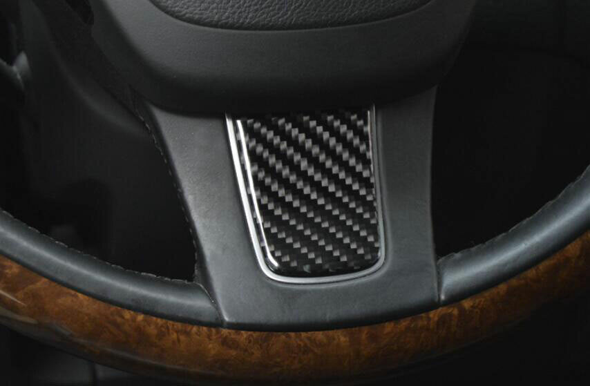 Carbon Fiber Steering Wheel Panel Cover for Volkswagen Touareg 2011-2018