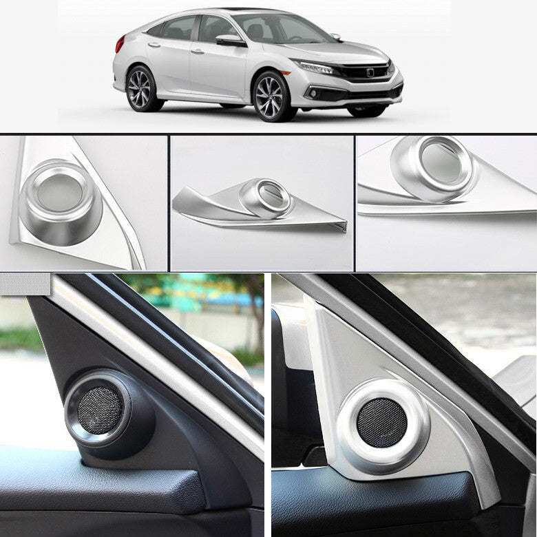For 10th for Honda for Civic 2016-2020 Matte Black ABS Car Door Stereo Speaker Cover