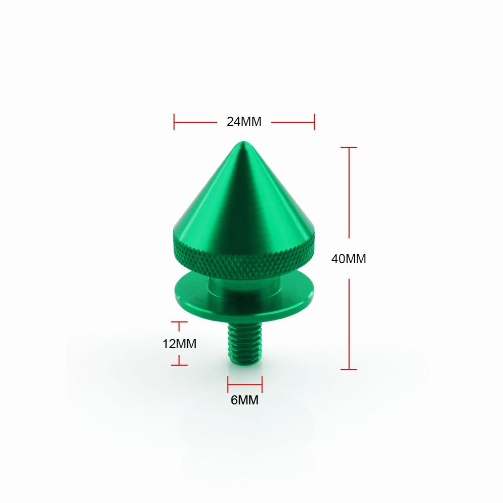 Green Front Bumper Hatch Lids Quick Release Fasteners Nuts 4Pcs Car Truck Spike