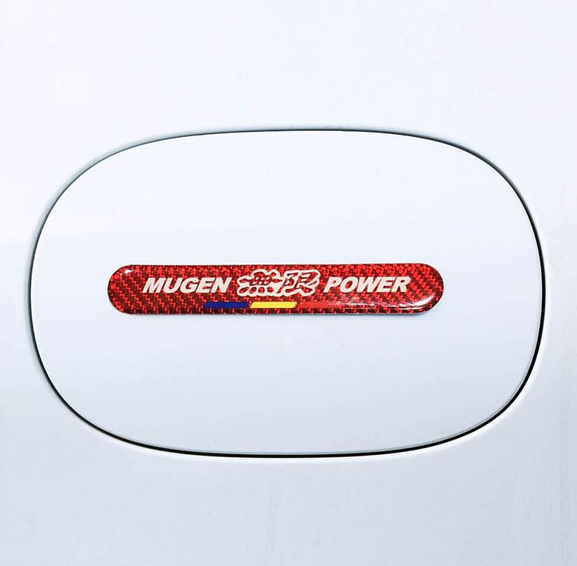 Car rear fender badge, door handle scratch-resistant sticker, Mugen red carbon 1x