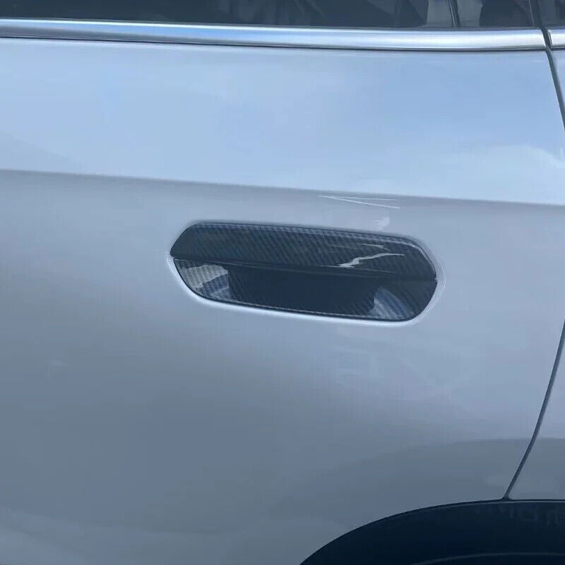 Carbon Fiber Style Side Door Handle Bowl Molding Cover Trim for BMW X1 2023-2025