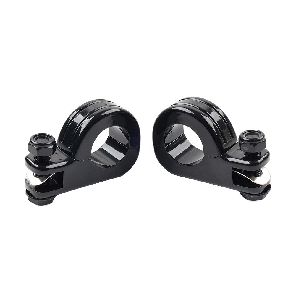 Black Foot Peg Mount Clamp Bracket Fit for Harley 1 1/4 Highway Engine Crash Bar