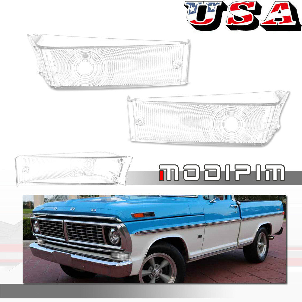 Transparent lens kit for Ford F-100 turn signals (left and right) 1970-1971-1972