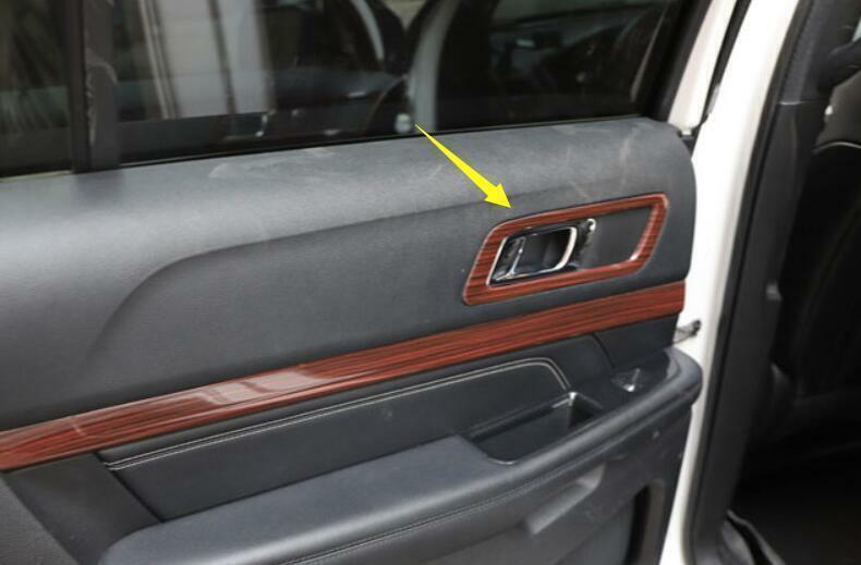 Inner Door Handle Frame Trim 4PCS Fit for Ford Explorer 2011-2019 ABS Wood Grain