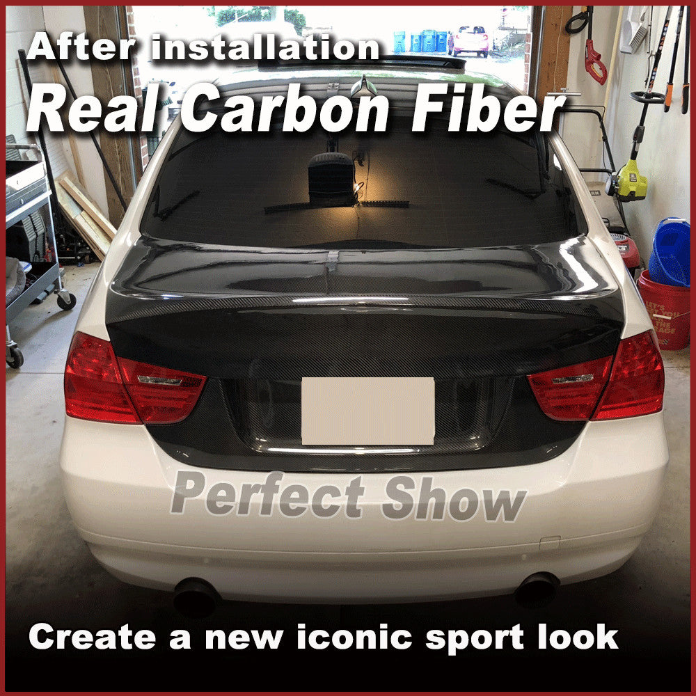 for BMW E90 325i 328i 335i 2009-12 Real Carbon Rear Bootlid Trunk Lid Cover Trim