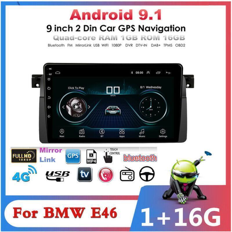 9 Android 9.1 1G+16G for BMW E46 Car Multimedia Player Radio GPS MP3 DAB WIFI