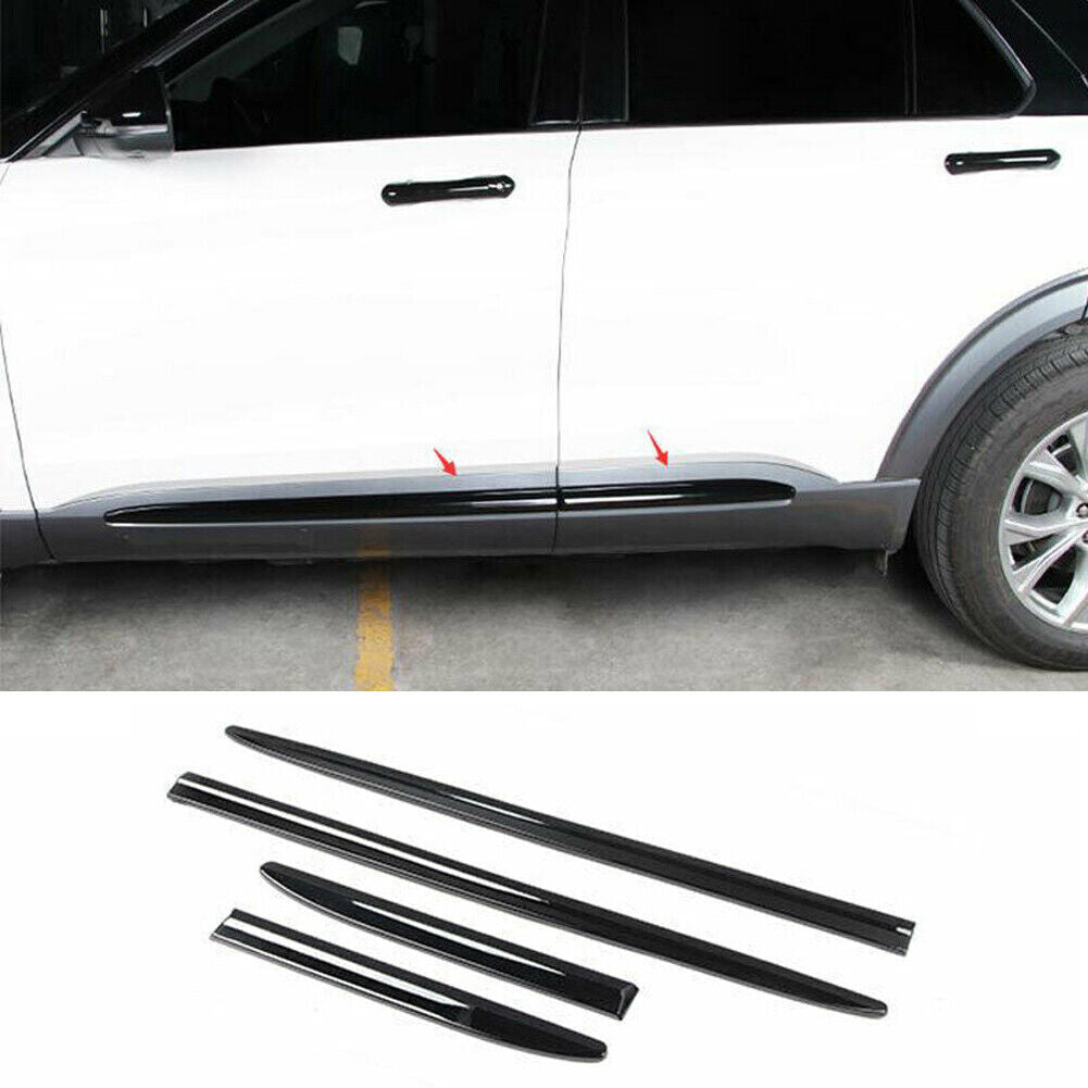 2020-2021 for Ford Explorer Glossy Black Body Door Side Molding Cover Trim 4pcs