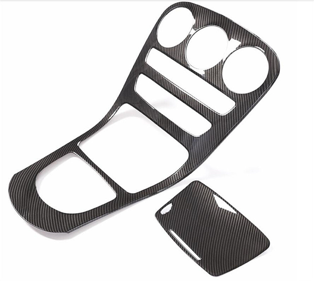 Carbon ABS Central Console Gear Panel Cover for Benz C GLC Class W205 X253 15-18