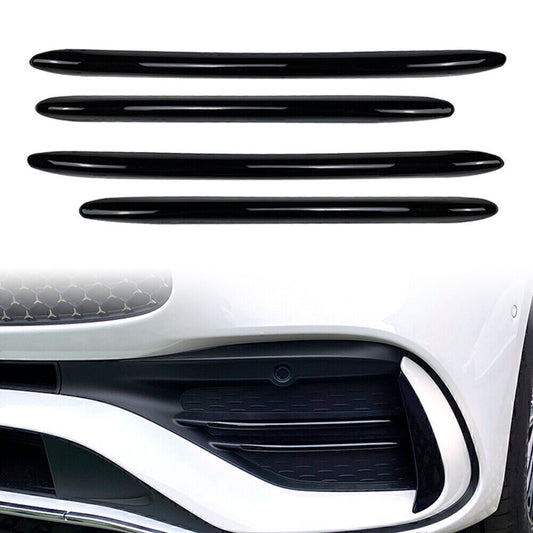 for Mercedes C-Class W206 Black Front Bumper Splitter Fins Body Spoiler Canards