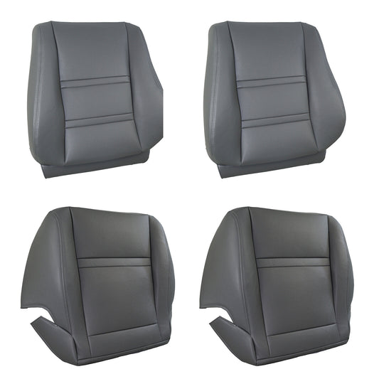 for Toyota for Land Cruiser 1990-97 4PCS Leather Driver  Passenger for Seat Covers Gray