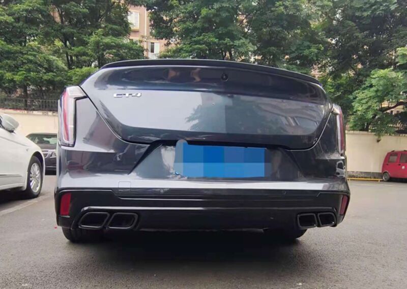for Cadillac CT4 2020-24 Gloss Black Steel Rear Tail Exhaust Muffler Tip Pipe 2P