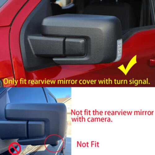 for Ford F150 F-150 2021-2023 ABS Glossy Black Rearview Mirror Cover Cap Trim 2x