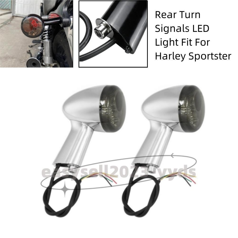 2X Chrome Rear Turn Signals LED Light Fit for Harley Sportster 883 1200 1992-up