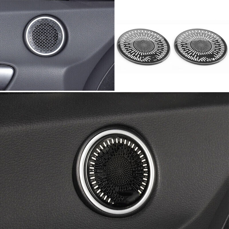 for Hyundai Sonata 2020-2023 Black Steel Front Door Speaker Horn Cover Trim 2pcs