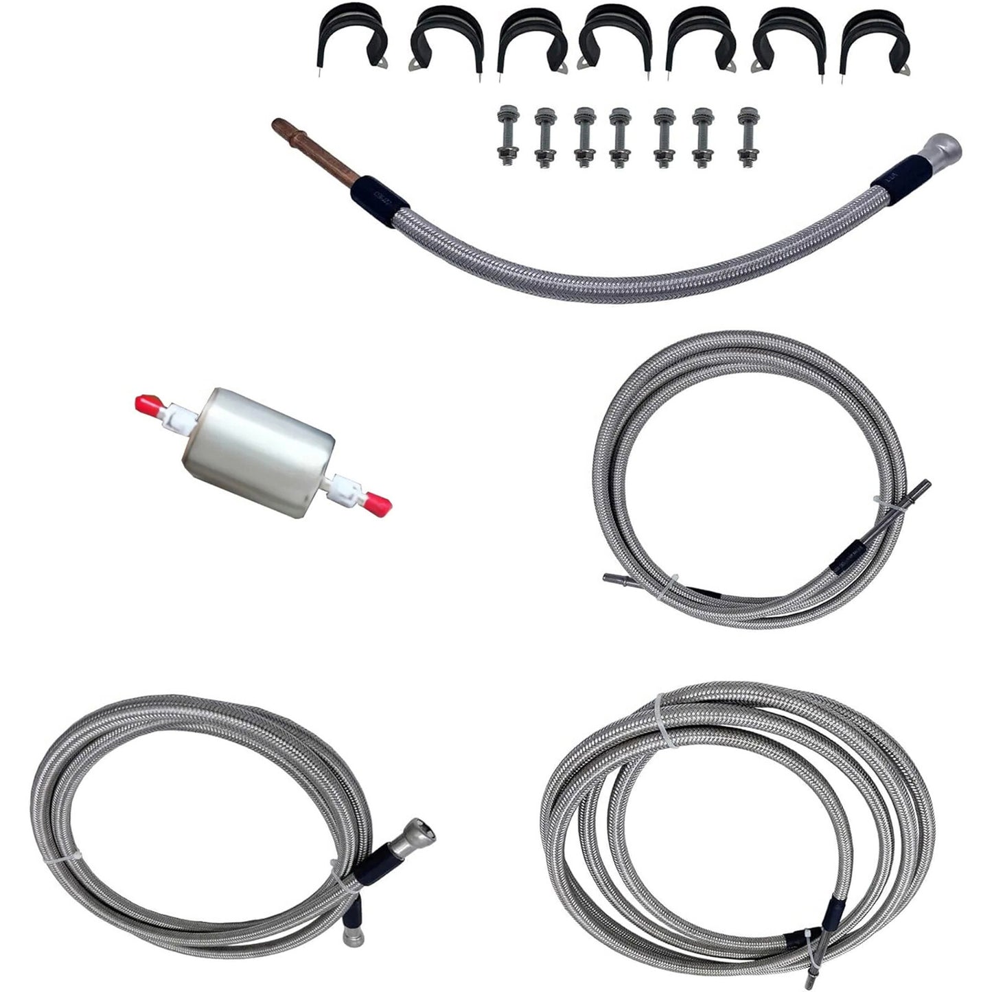 SS Braided Fuel Lines Quick Fix Set for GMC for Chevrolet Gas Flex Ext Cab