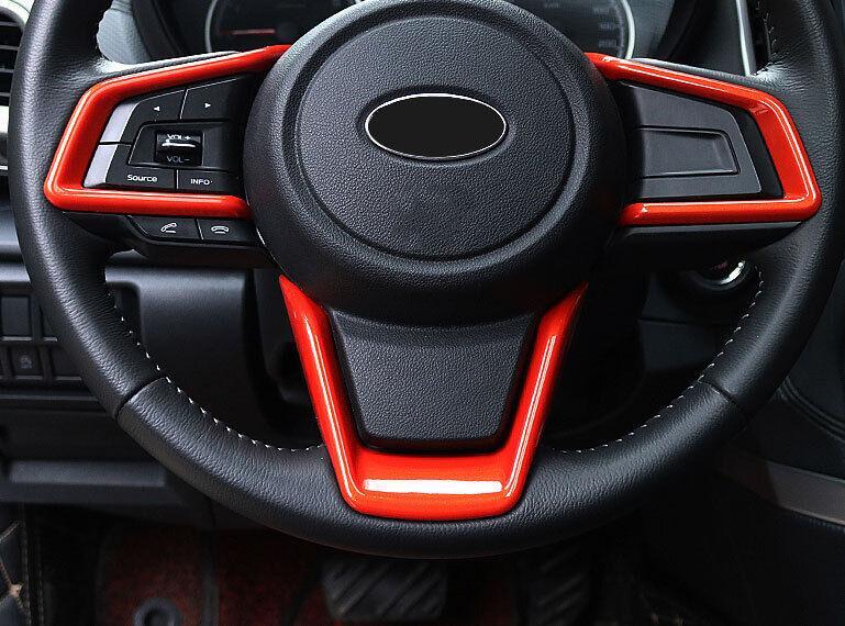 for Subaru Crosstrek 2019-2023 Bright Orange Steering Wheel Switch Cover Trim