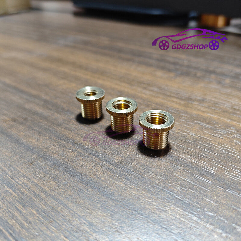 3pcs Copper Gear Shift Knob Thread Adapter Screw Insert M8X1.25 M10X1.25 M10X1.5