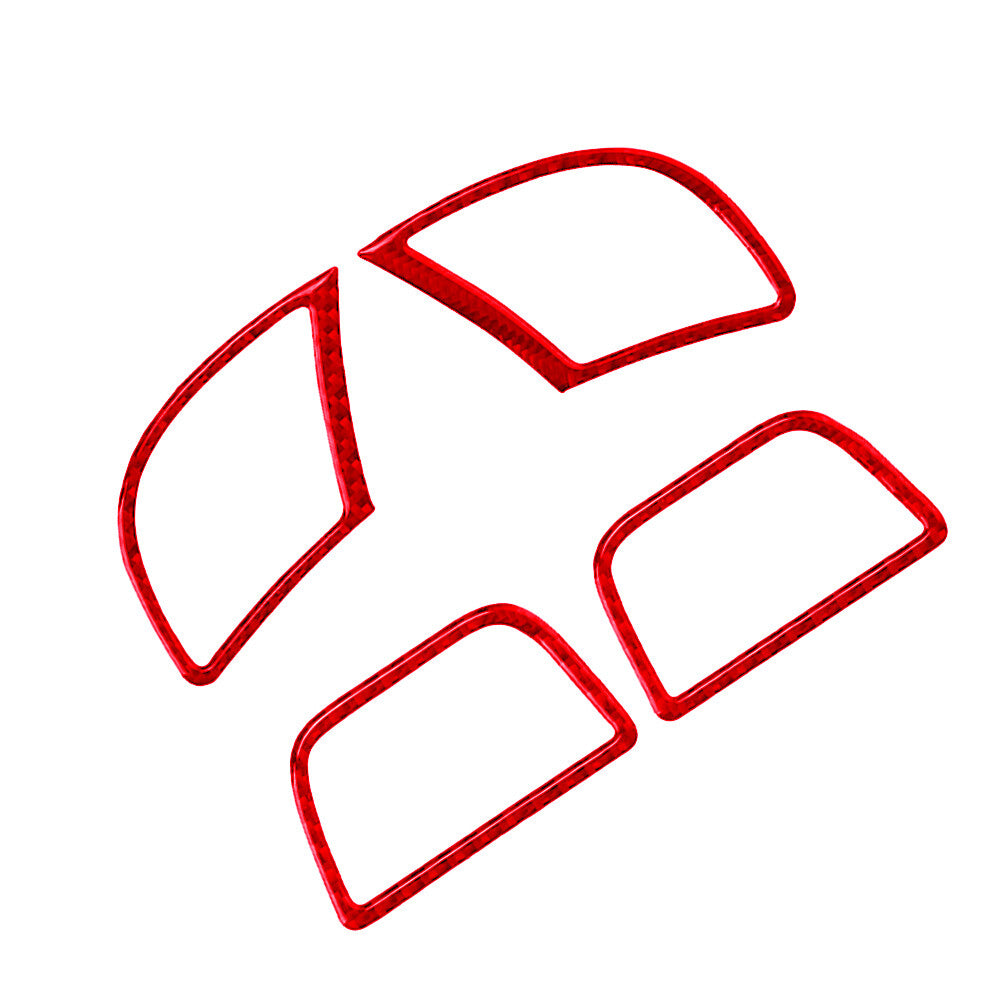 4Pcs Red Door Speakers Frame Trim Carbon Fiber Sticker for Audi for A4 S4 2005-2008