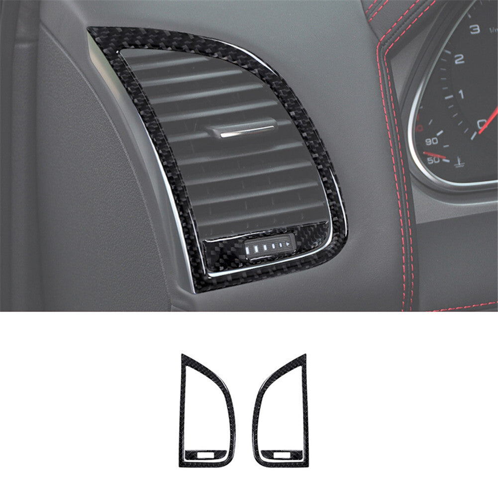 4Pcs Carbon Fiber Air Conditioning Vent Outlet Cover Trim for Audi Q7 2007-2015