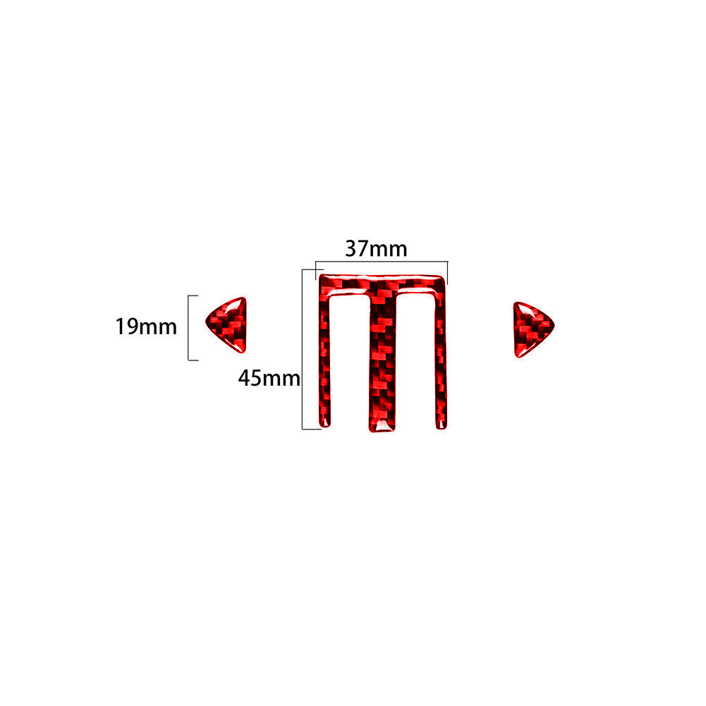 3Pcs Red Carbon Fiber Center Air Vent Outlet Cover Trim for Subaru BRZ for Toyota 86