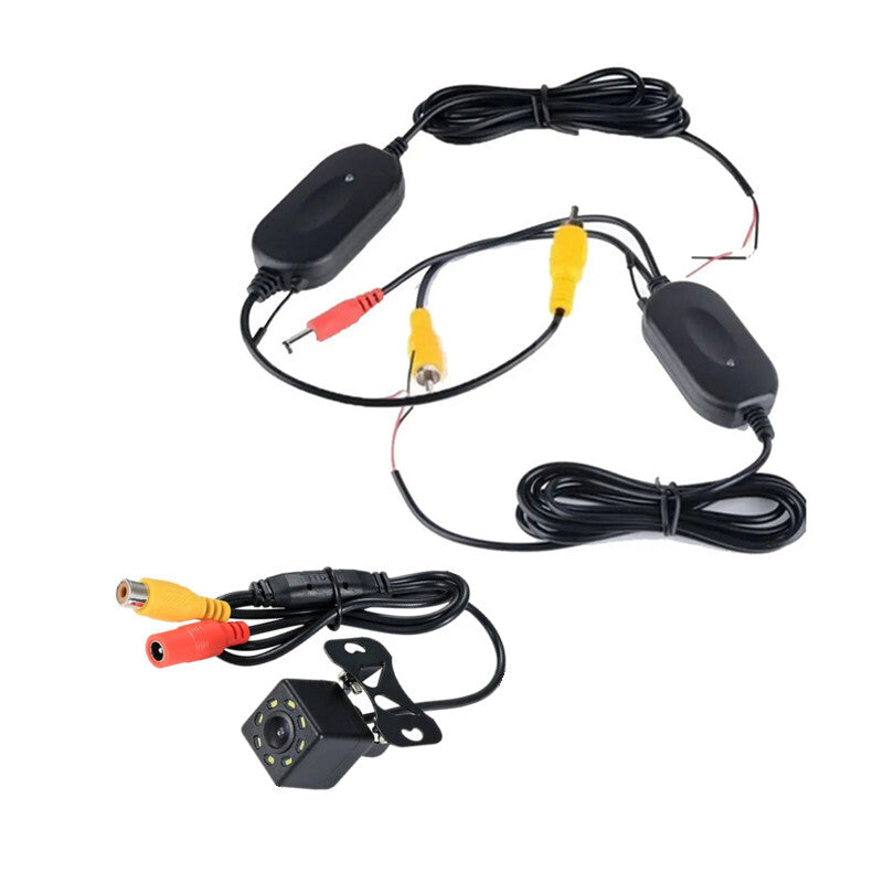 Car 2.4G Wireless RCA Video Transmitter Receiver Backup Rearview LED Camera Kit