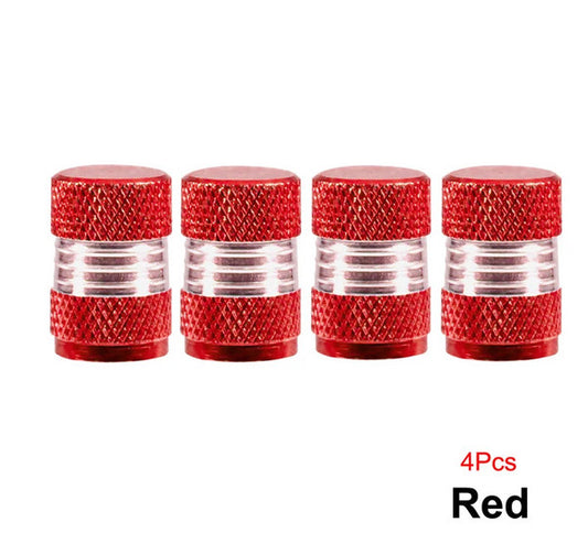 4-piece car tire valve cover rod air dust cover red bullet for Volvo