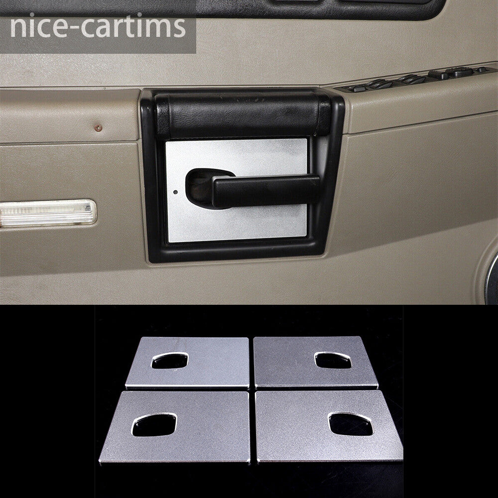 4Pc Silver Alloy Interior Door Handle Bowl Panel Cover For HUMMER H2 2003-2007
