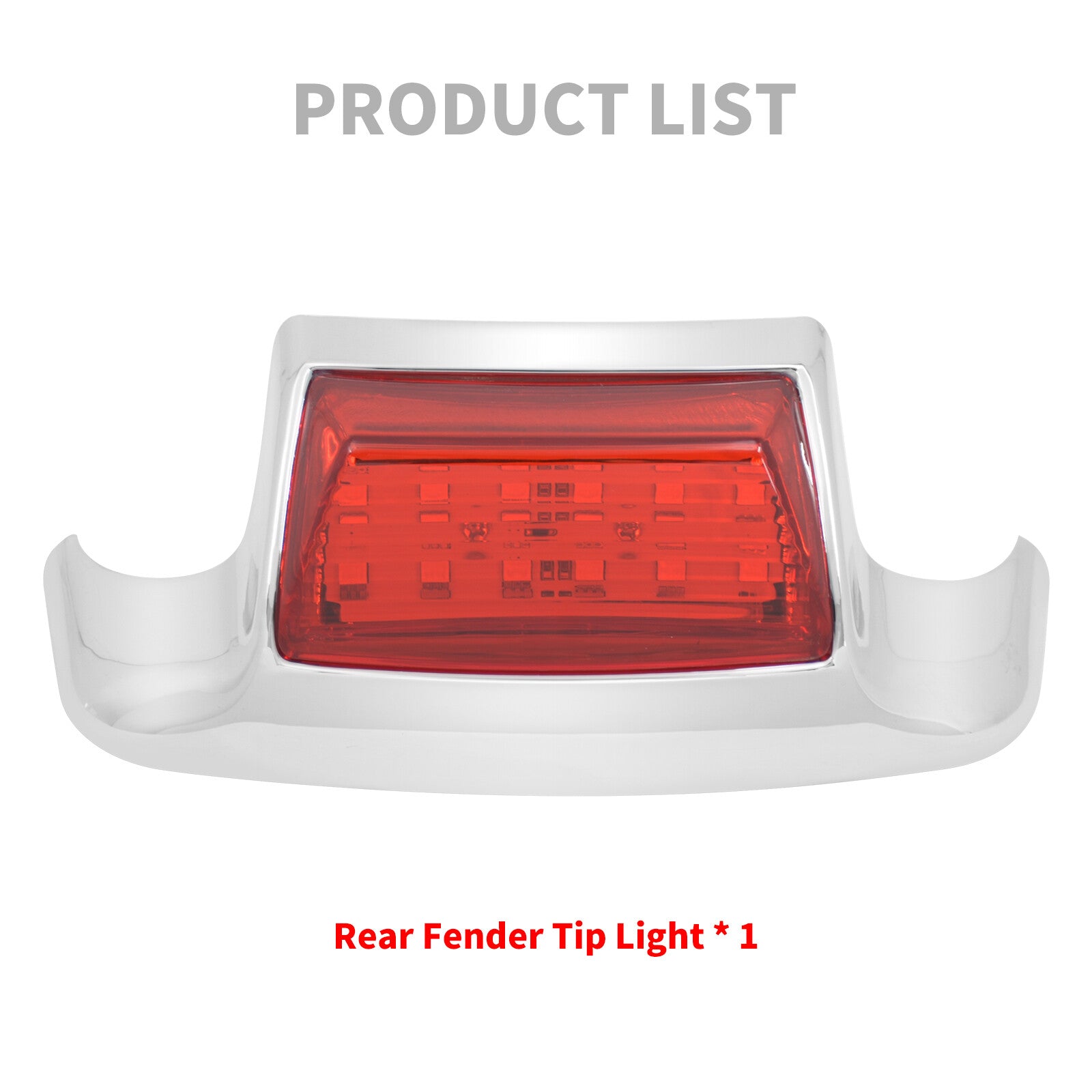 Rear Fender w/ Red Lens Tip LED Light Fit for Harley Electra Road Glide Softail