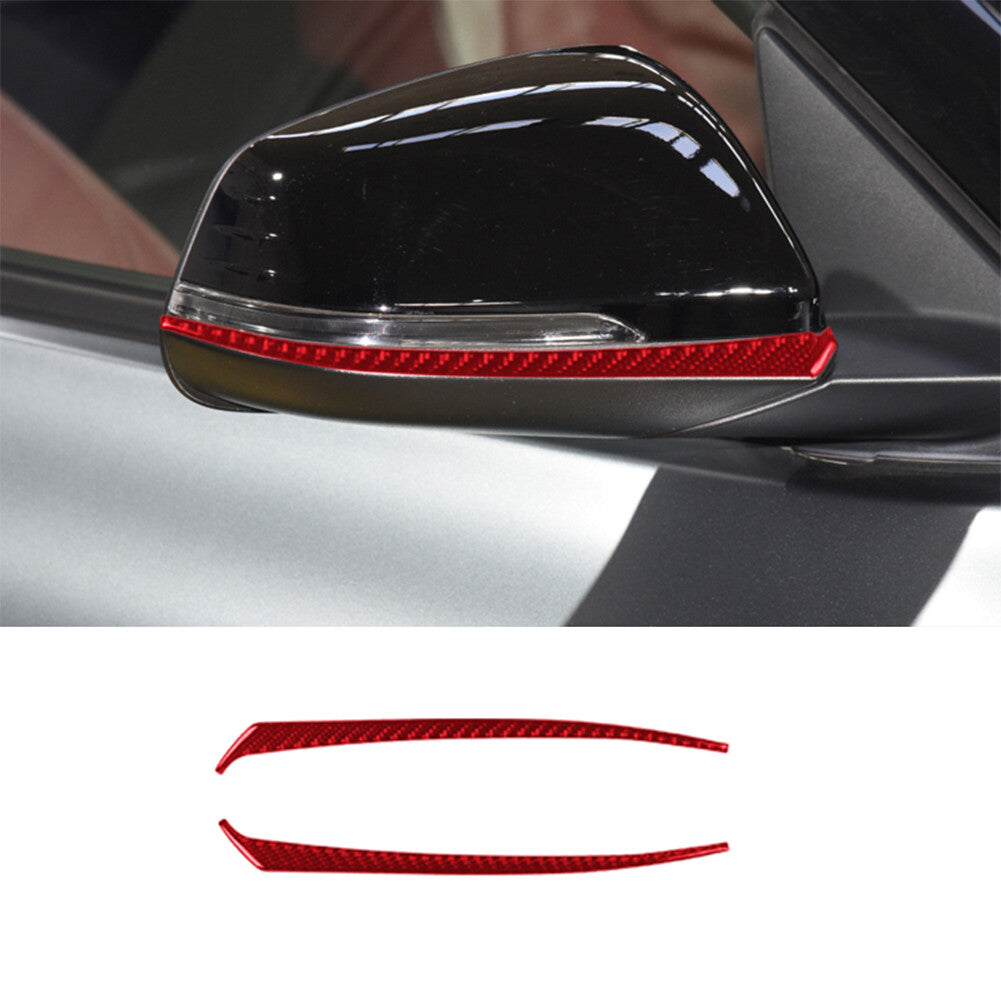 2Pcs Red Carbon Fiber Rearview Mirror Cover Trim for Toyota Supra A90 2019-2022