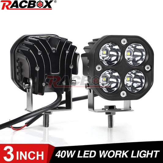 2X 3inch 80W LED Work Light Bar Spot Cube Pods Driving Fog Offroad UTV ATV Truck