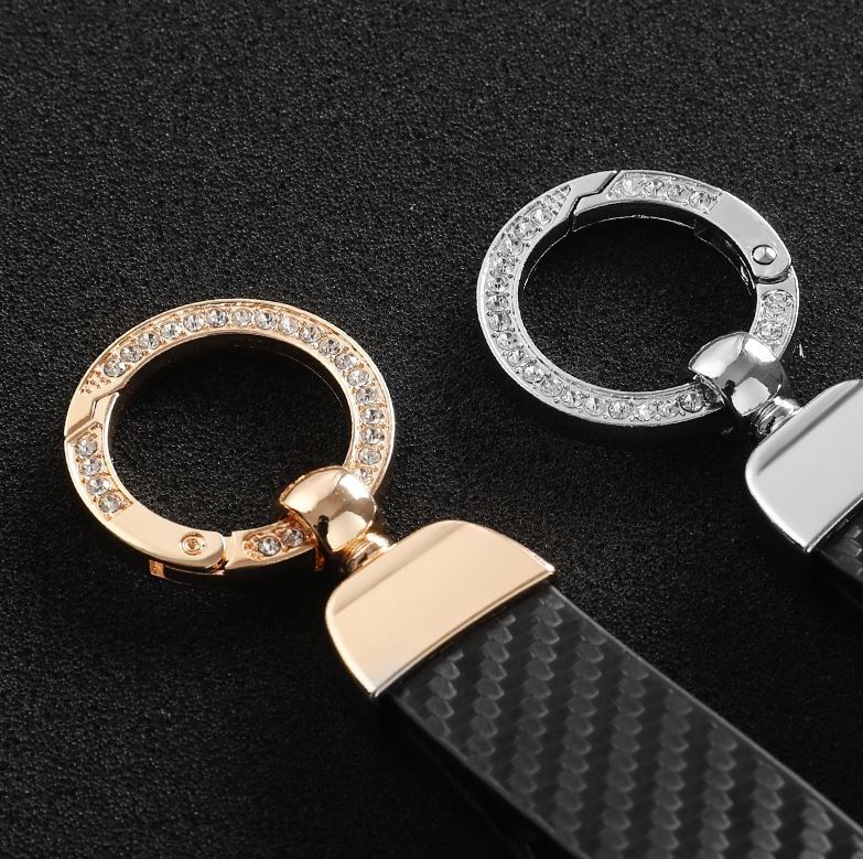 Car keychain/key ring, black and silver horseshoe buckle accessories for Audi for A8