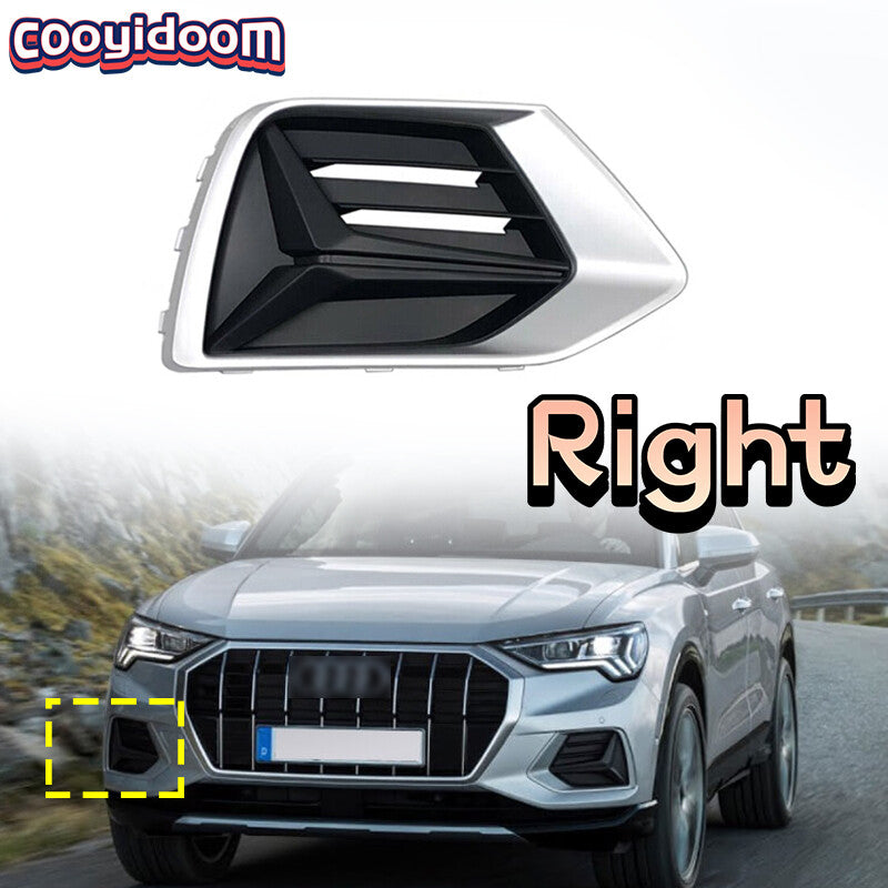 ABS Front Bumper Grille Fog Lamp Cover Right for Audi Q3 2019-2022