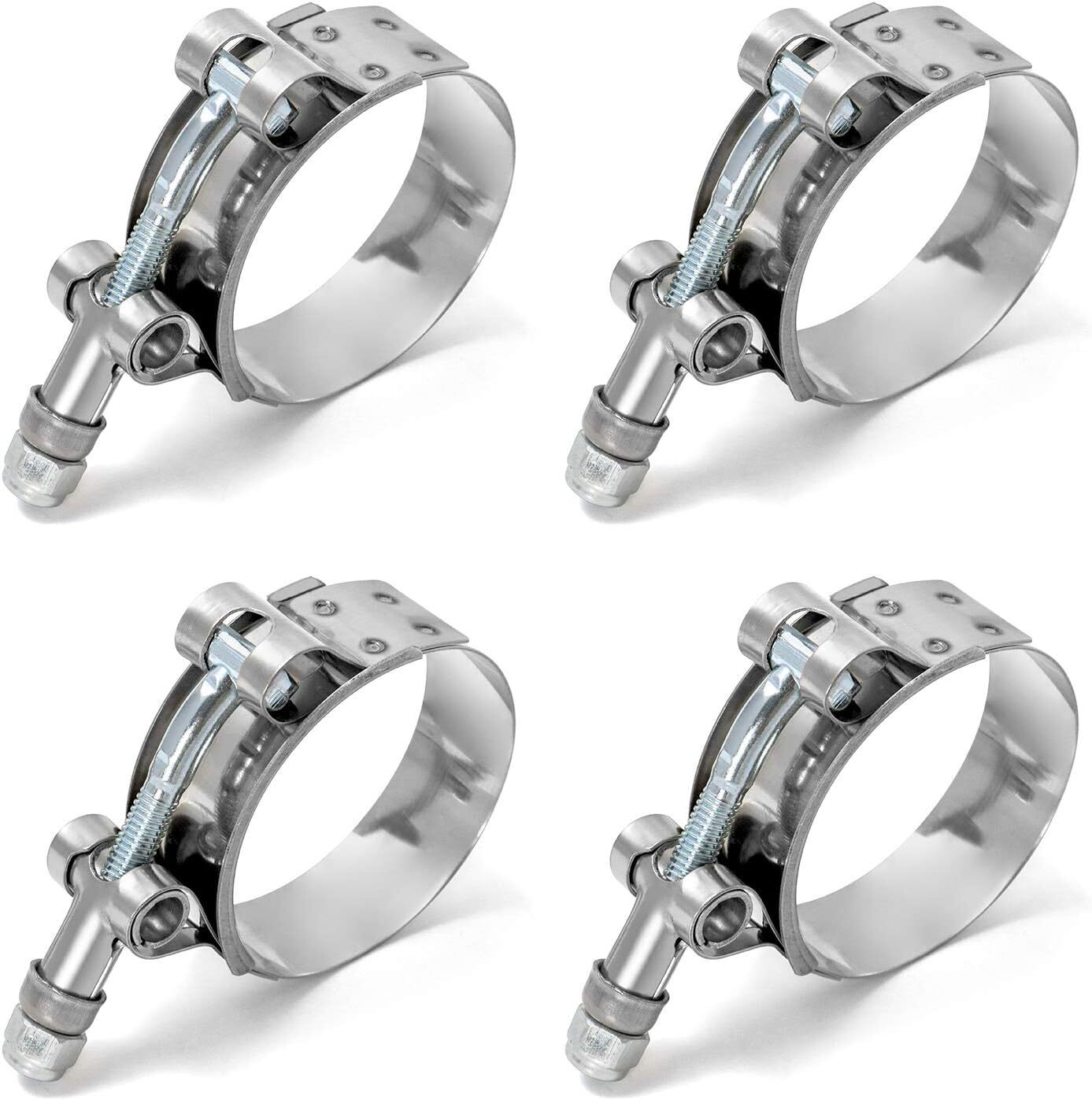 3-inch T-bolt hose clamps, stainless steel, for turbine intake intercooler hose clamps (4 pieces)